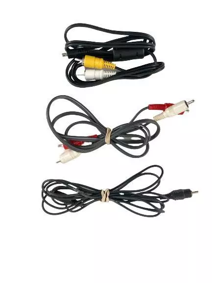 Lot of 3 RCA Audio Cables Black Gray Red White Yellow for TV Connections