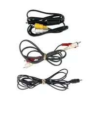 Lot of 3 RCA Audio Cables Black Gray Red White Yellow for TV Connections