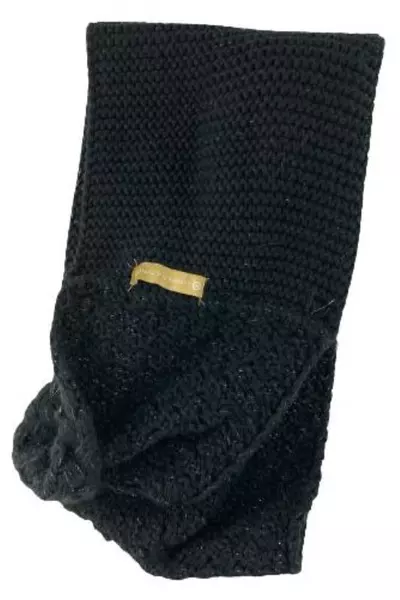 Lot of 3 Women's Cowl Scarves Blue Black Metallic Knit Wraps - Good Condition