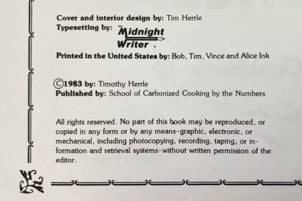 1983 Eat At Mom's Cookbook by Carolyn & Timothy Herrle, Signed Edition