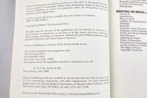 Lot of 2000 Associated Press Stylebooks by Norm Goldstein - Good Condition