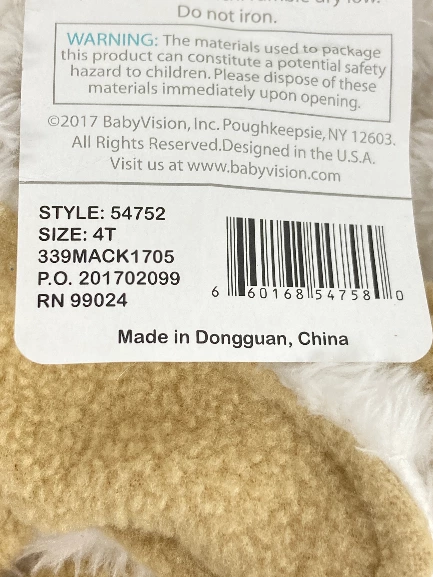 Hudson Baby 4T Fleece Scooties Tan Faux Fur Lined NWT Adjustable Safety