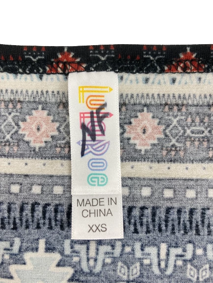 LulaRoe Women's XXS Blue Red Tribal Irma Tee Shirt Top
