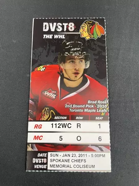 Portland Winterhawks Jan 2011 Ticket Brad Ross + Bonus Game Photos