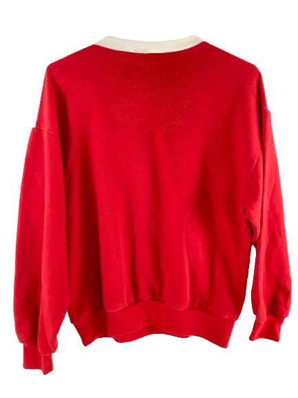 Koret Women's Christmas Sweatshirt M Red Green Gold Embellished Crewneck