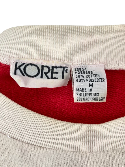 Koret Women's Christmas Sweatshirt M Red Green Gold Embellished Crewneck