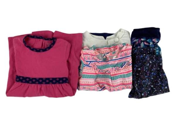 Lot of 5 Girl's Size 4 Dress Shirts & Leggings by Garanimals, Champion & More