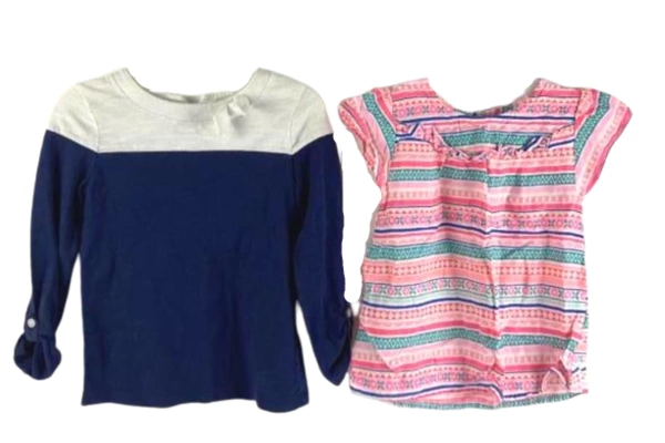 Lot of 5 Girl's Size 4 Dress Shirts & Leggings by Garanimals, Champion & More