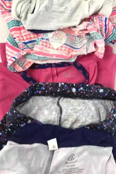 Lot of 5 Girl's Size 4 Dress Shirts & Leggings by Garanimals, Champion & More