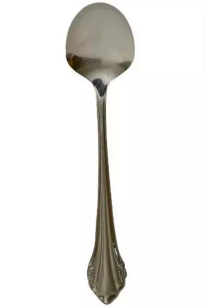 1881 Rogers Bros Vintage Stainless Serving Spoon Repose Floral 8.25"
