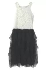 Speechless Size 6 Girls Dress White Black Mesh Rhinestones Sleeveless