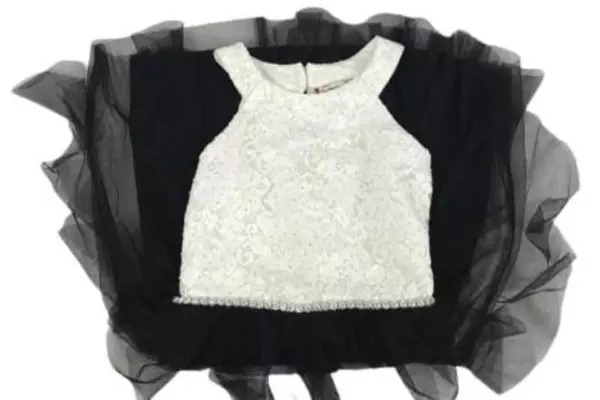 Speechless Size 6 Girls Dress White Black Mesh Rhinestones Sleeveless