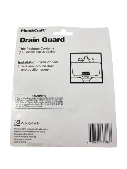 PlumbCraft Waxman Drain Guard Strainer - Prevent Hair Clogs, 5" Diameter