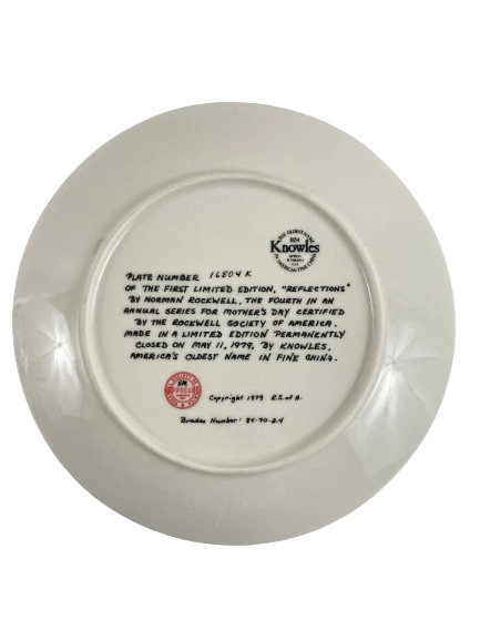 Vintage 1979 Norman Rockwell Mother's Day Collector Plate Reflections Series