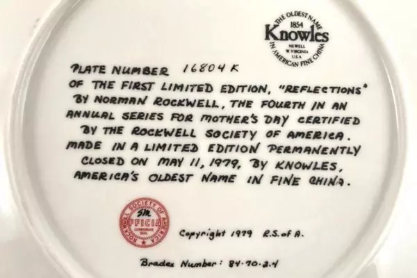 Vintage 1979 Norman Rockwell Mother's Day Collector Plate Reflections Series