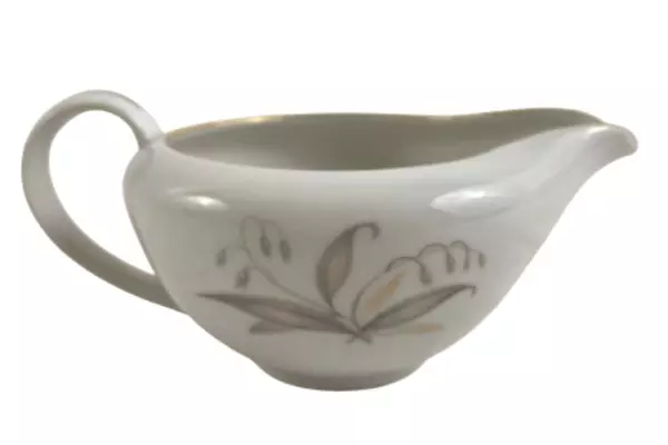 Vintage 1961 Kaysons Golden Rhapsody Creamer Floral Gray & Gold Gilded