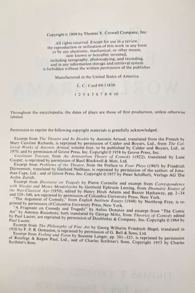 The Reader's Encyclopedia of World Drama by Gassner & Quinn HC Book 1969