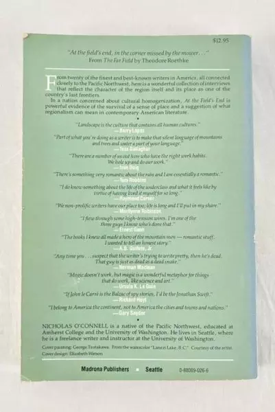 1987 At The Field's End Interviews Nicholas O'Connell Paperback Book Madrona