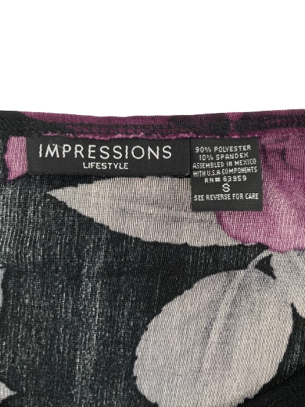Vintage Impressions Lifestyle Purple Floral Twofer Top Women's Small Shirt