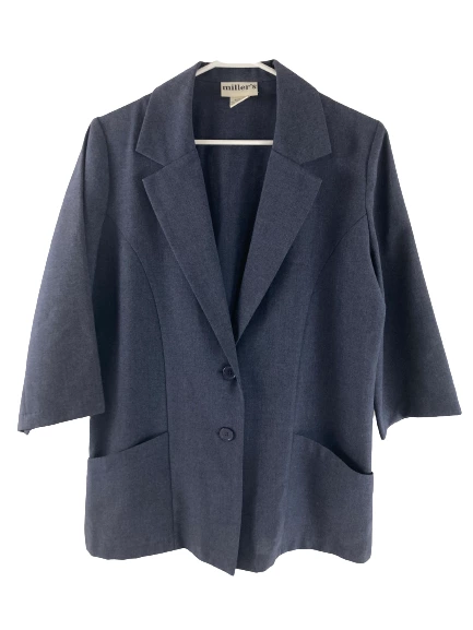 Vintage Miller's Women's Blue Blazer Jacket Size 10 - Good Condition