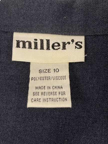 Vintage Miller's Women's Blue Blazer Jacket Size 10 - Good Condition