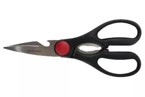 Lot of 3 Good Cook Kitchen Utensils: Spatula, Scissors, Peeler - Red/Black