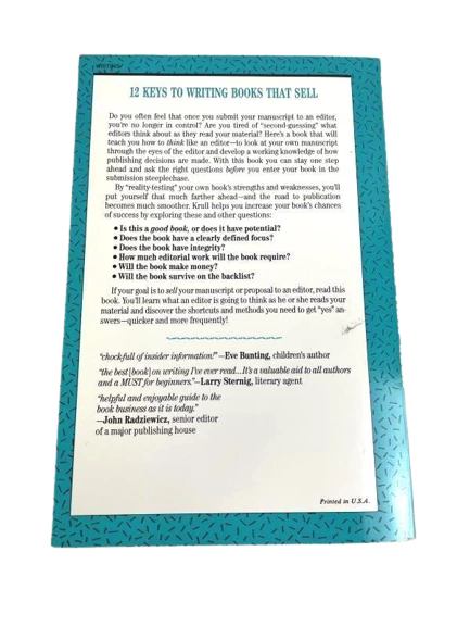 1989 12 Keys To Writing Books That Sell Kathleen Krull PB Book Writers Digest