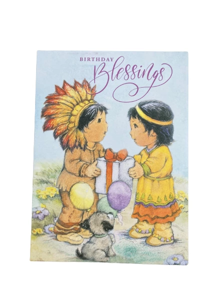 Lot of 2 Vintage St Labre Indian School Unused Birthday Cards & Envelopes