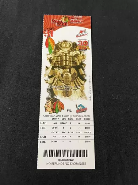 Lot of Portland Winterhawks Ticket & Photos March 2006 Marian Hossa