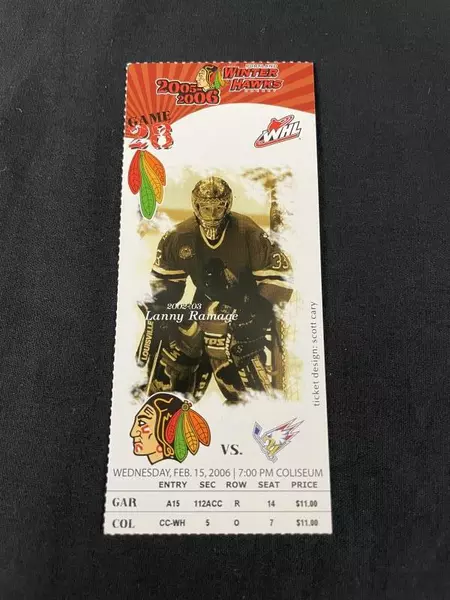 Lot of 2006 Portland Winterhawks Ticket & Game Photos - Lanny Ramage