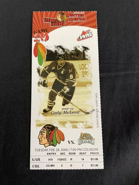 Lot of Portland Winterhawks Ticket & Photos Feb 2006 Cody McLeod Collectible