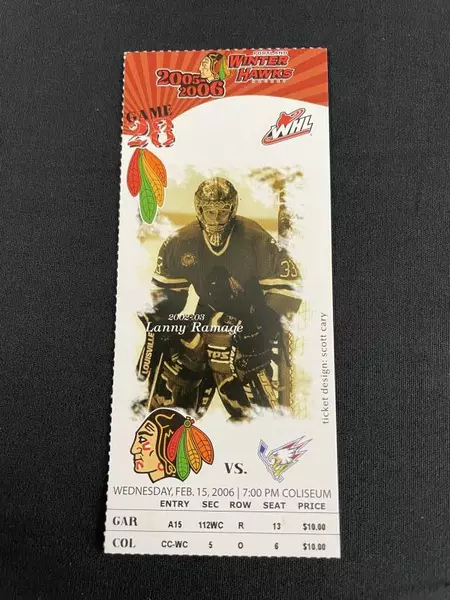 Portland Winterhawks Feb 2006 Hockey Ticket + Bonus Photos - Good Condition