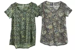 Lot of 2 LuLaRoe Irma Tops Size S Short Sleeve Neon Geometric Patterns