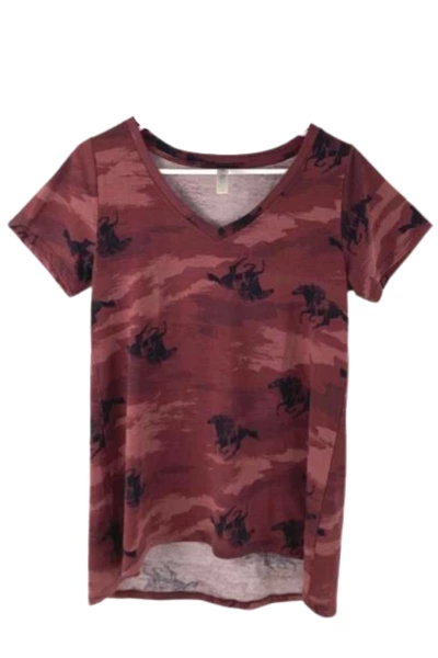 Lot of 2 LuLaRoe Irma Tops XS Coral Pink & Horse Print - Pre-owned