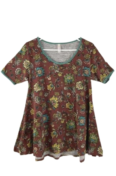 Lot of 2 LuLaRoe Women's Tops Size S Pink Blue Striped Floral Casual Wear