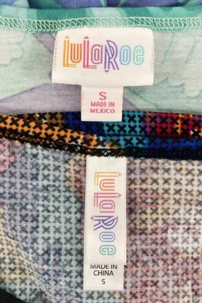 Lot of 2 LuLaRoe Irma Tops Shirts Sz Sm Short Sleeve Multicolor Geometric