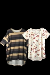 Lot of 2 LulaRoe Women's Size Small Floral & Striped Short Sleeve Tops