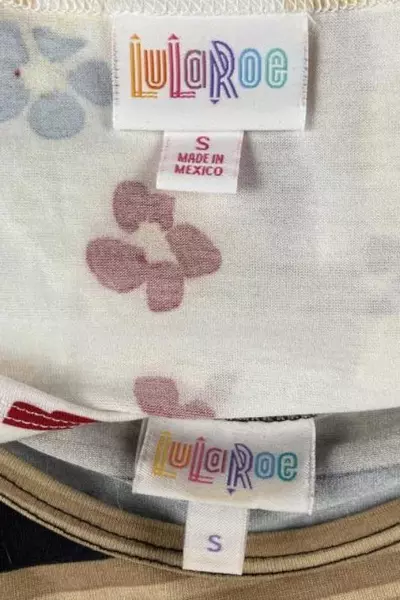 Lot of 2 LulaRoe Women's Size Small Floral & Striped Short Sleeve Tops