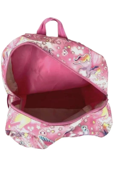 Mad Maverick Pink Unicorn Glitter Backpack Girls School Bag 2 Pockets