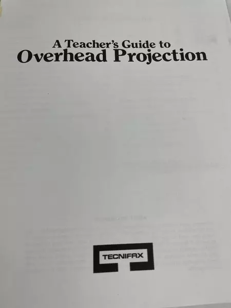 1969 A Teacher's Guide to Overhead Projection Book Tecnifax - Good Condition