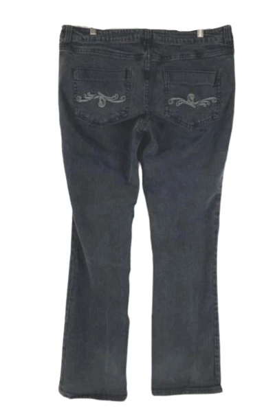 Ellemenno Women's Size 17 Black Jeans 5-Pocket Design, Repair Needed