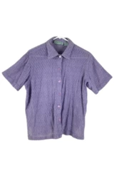 Sara Morgan Haband Women's XLP Purple Crochet Short Sleeve Top Shirt Good Cond