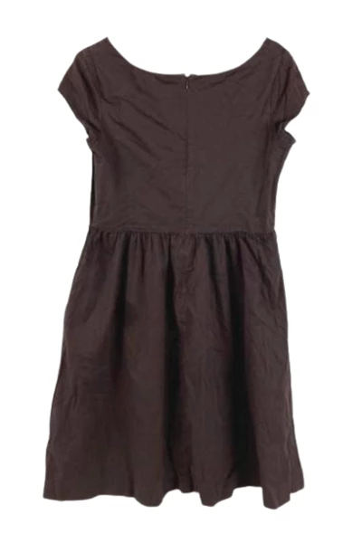 Isaac Mizrahi Dress Women's Size 12 Short Cap Sleeve Brown Cinched Waist