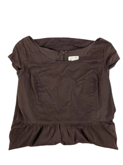 Isaac Mizrahi Dress Women's Size 12 Short Cap Sleeve Brown Cinched Waist
