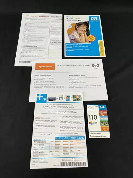 HP Photosmart A710 User Guide & Photo Paper Set - Good Condition