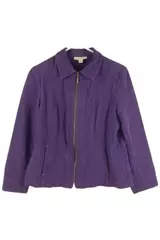 Coldwater Creek Women's Size 10 Plum Purple Textured Zip Jacket