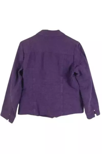 Coldwater Creek Women's Size 10 Plum Purple Textured Zip Jacket