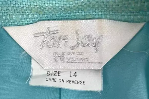 Vintage Tan Jay Women's Cardigan Sz 14 Turquoise Open Front Long Sleeve Jacket