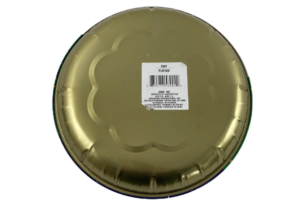 Greenbriar International Santa Christmas Tin Serving Tray 10" Diameter