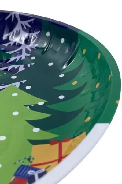 Greenbriar International Santa Christmas Tin Serving Tray 10" Diameter